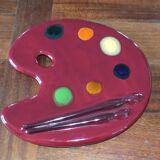Aetgina Vallauris ceramic painter's palette trivet
