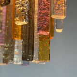 Oval-shaped Venetian chandelier in Murano glass, circa 1950, Venini