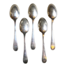 5 silver metal spoons