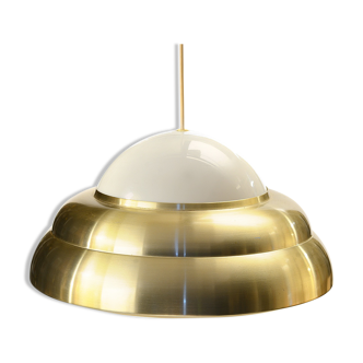 Aluminium pendant light with opac plastig top. Sweden 1970s