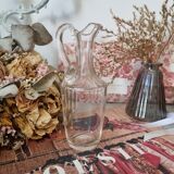 Petit Vase / Flacon vintage sérigraphie à motif fleuras délicat