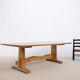 Solid oak dining table - 20th century French design