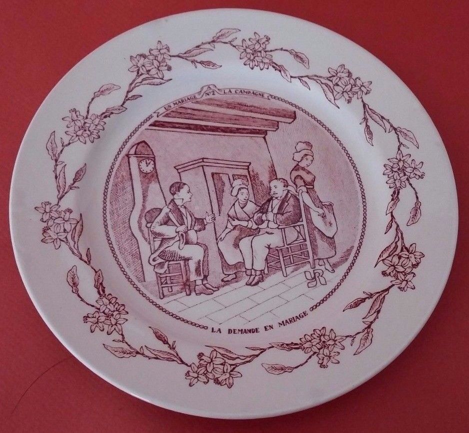 Talking plate with theme series the wedding in the countryside