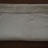 Old sheet in mixed fabric in ecru/beige color