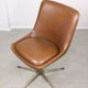 Mid-century Brown Leatherette Swivel Chair from Stol