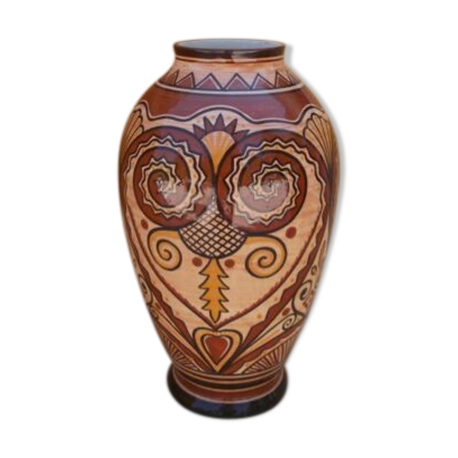 Former faience Henriot in Quimper vase signed Jean Caer