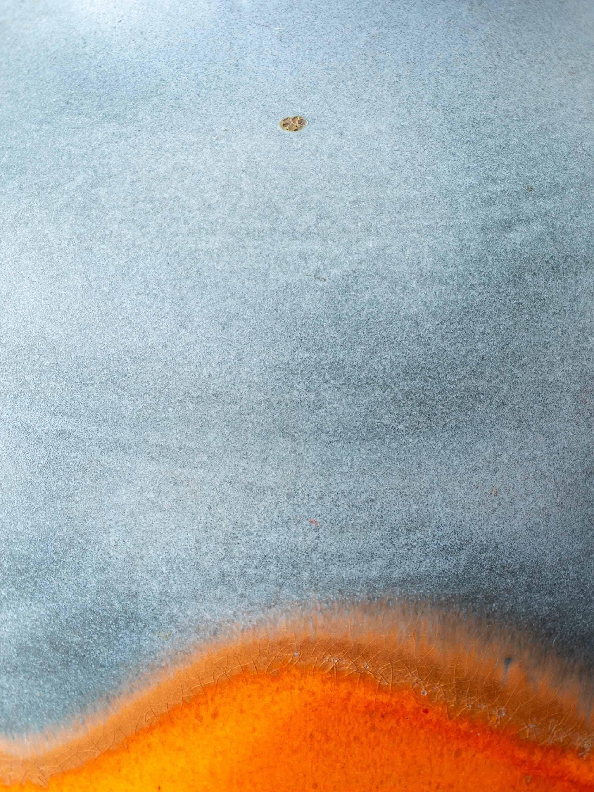 XXL Mid-Century Modern grey and orange ceramic table lamp Carstens Tönnieshof