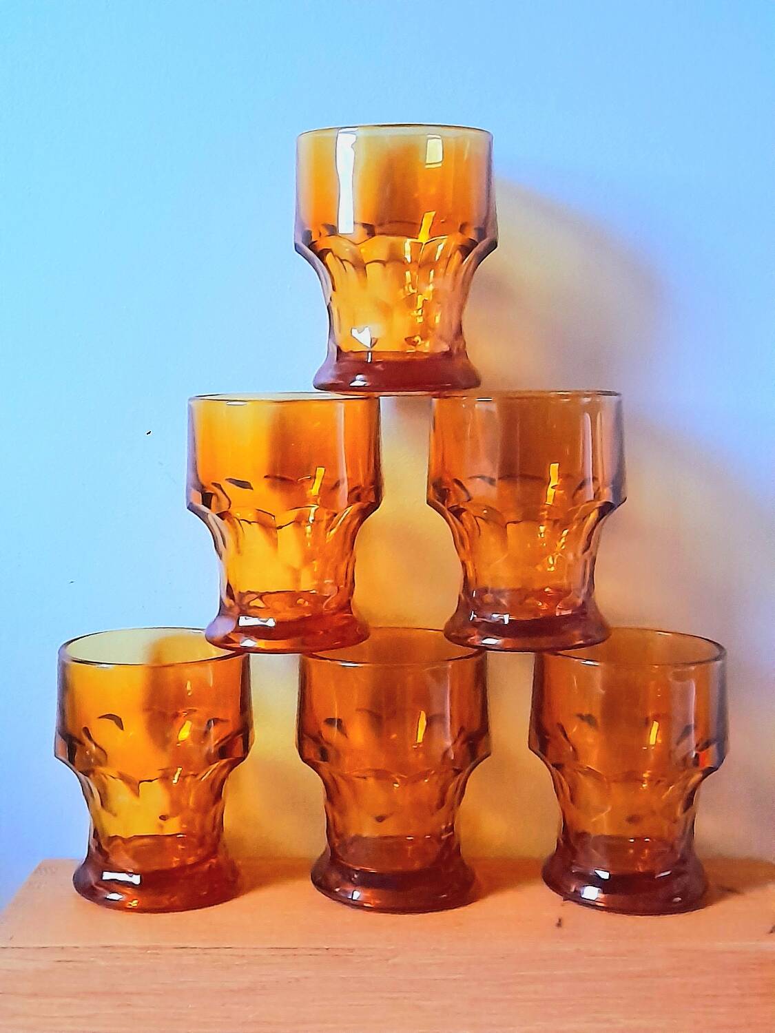 Amber glasses Italy 1970