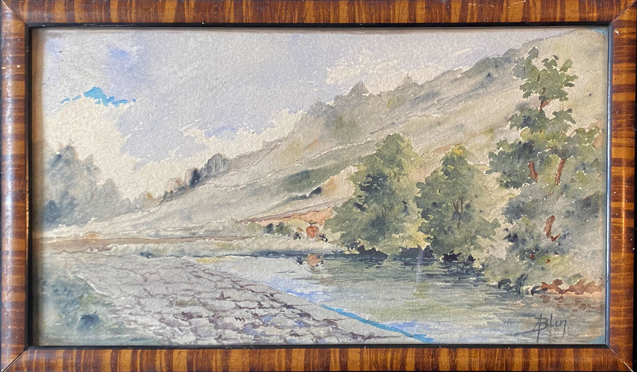 Watercolors XIX° "Landscapes of the countryside" signed A. Blin