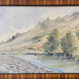 Watercolors XIX° "Landscapes of the countryside" signed A. Blin