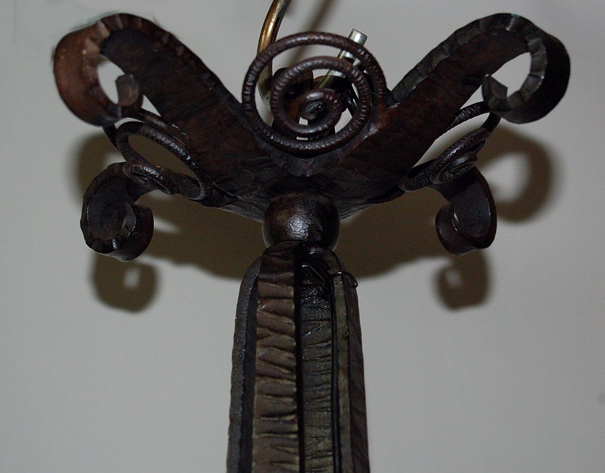 Art deco chandelier by nics frères et degué