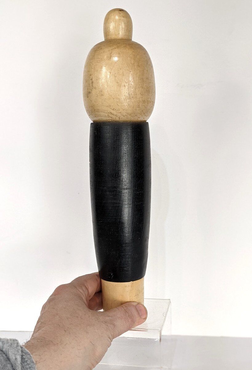 Kokeshi doll plum blossom by master Sato Suigai (Japan 1920 - ?)