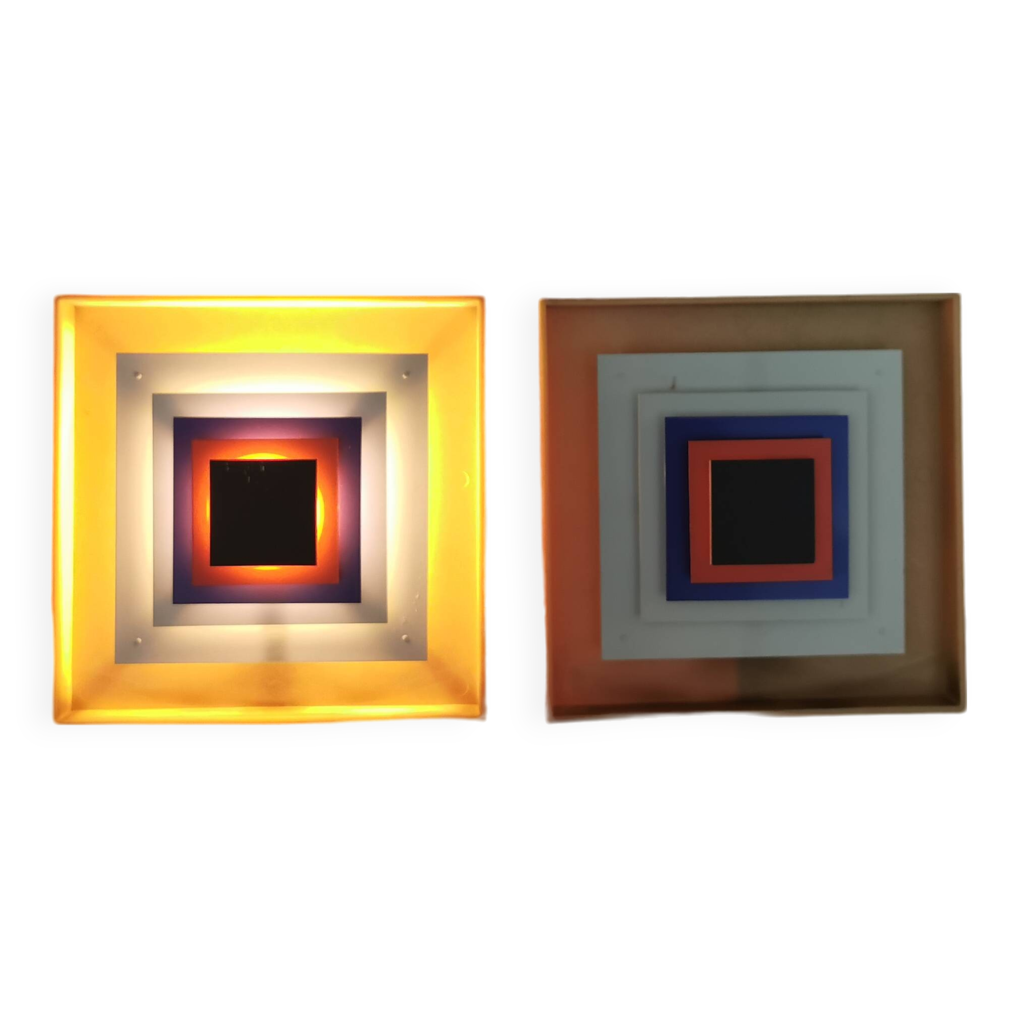 Two Wall lamps by Bent Karlby and produced by LYFA, model Kvadrille.