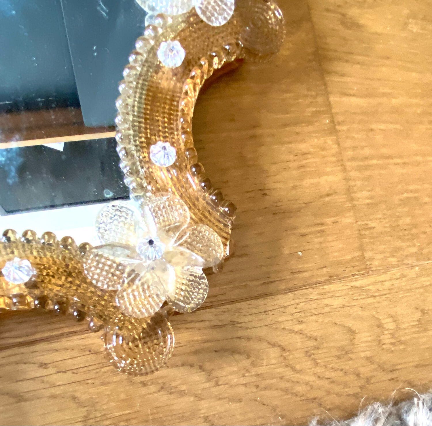Old Venetian glass table mirror murano vintage antique glass