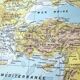 Vintage Western Asia map 43x43cm from 1950