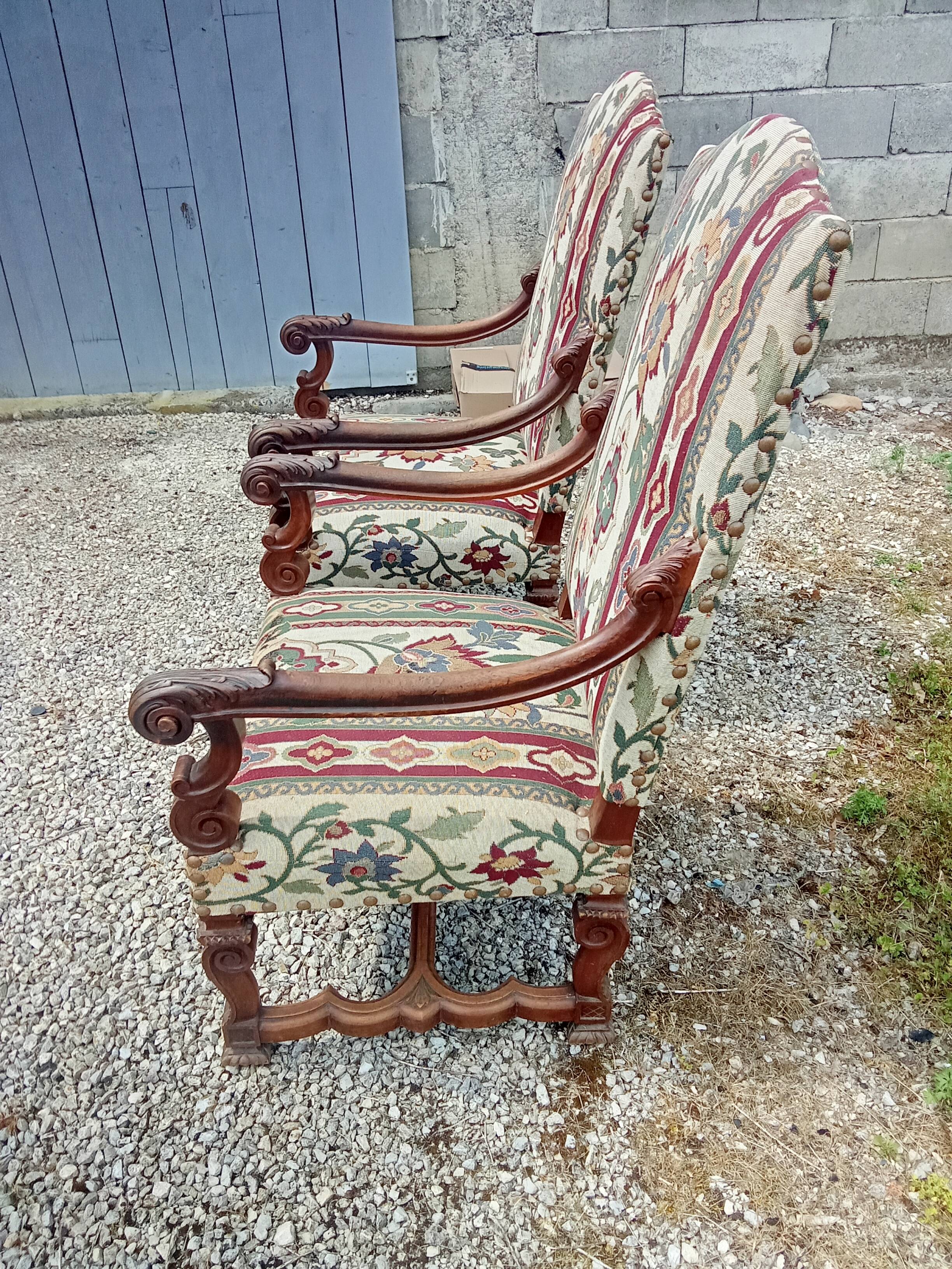 Paire de fauteuil Louis XIV.