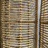 Large lantern-shaped rattan pendant lamp H50 D24