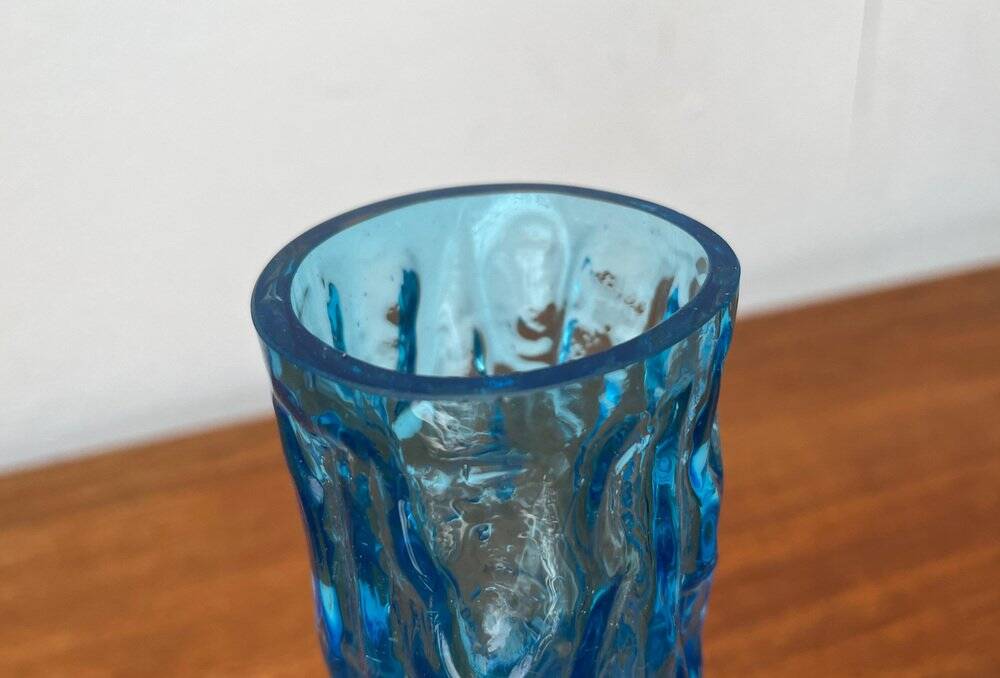 Glass vase with bark design by Ingrid Glas, Germany, 1960s.