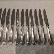 11 table knives with 800 silver handles, Swiss goldsmith Jezler filet