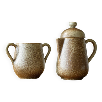 Stoneware pitcher & vase set