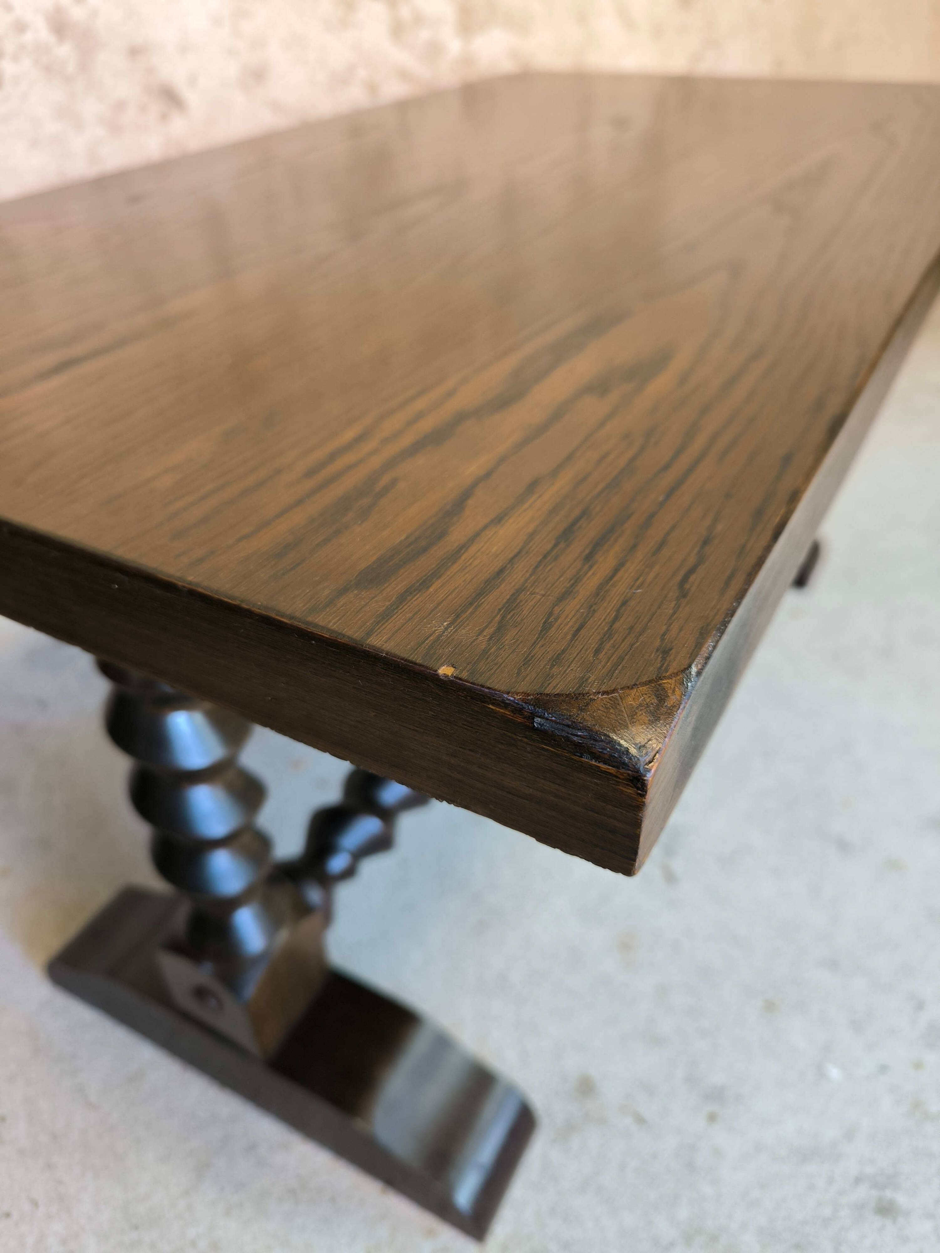 Vintage coffee table with turned wood legs