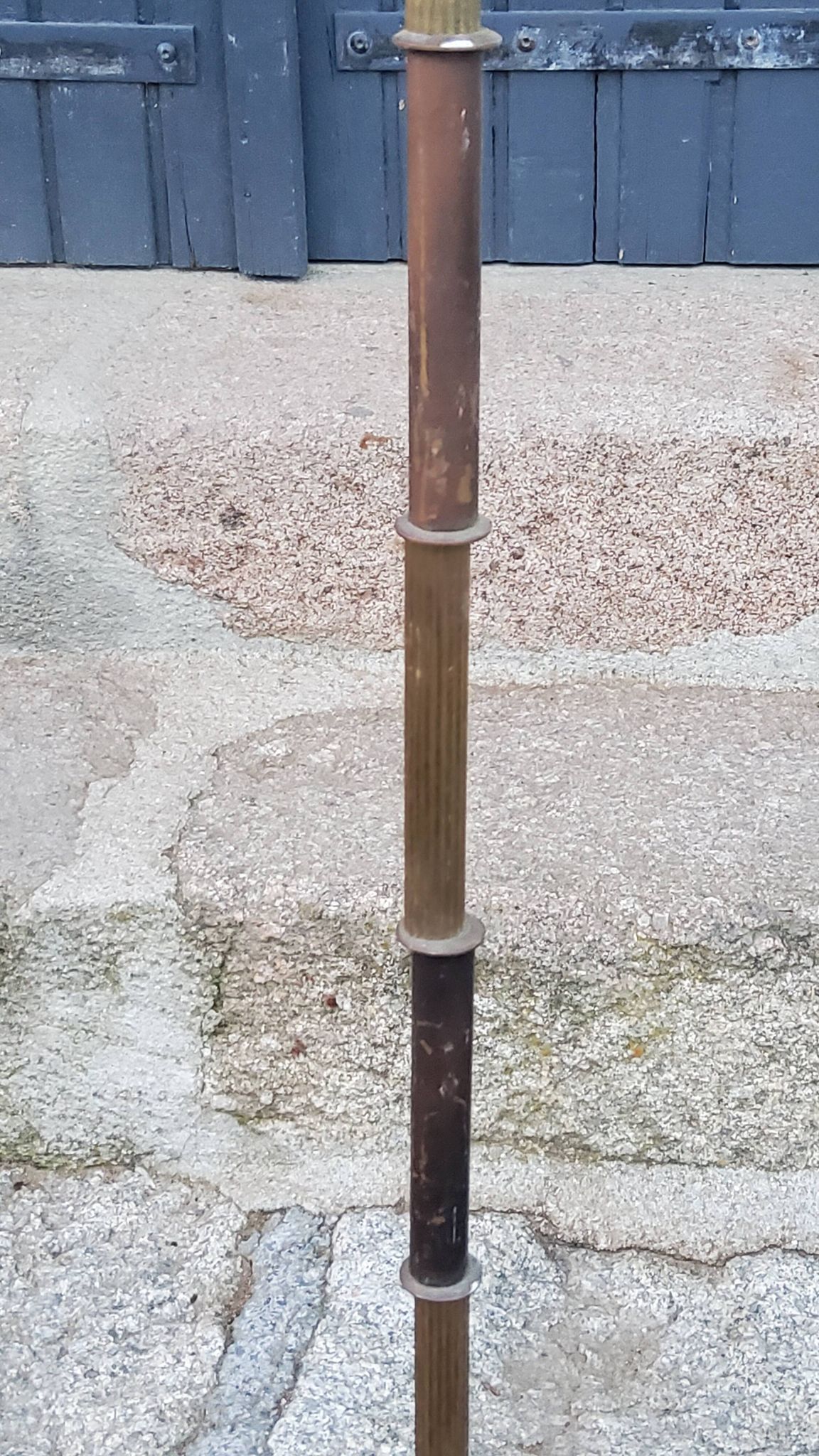1950s floor lamp in brass with double gold and bronze patina