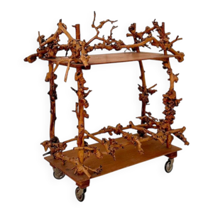 Chariot de bar en noyer,