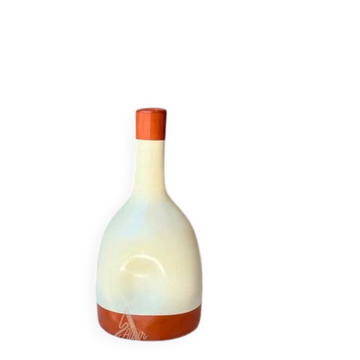 Vase bouteille bicolore crème terracota