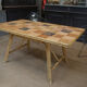 Rattan and ceramic table 1960