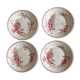 Set of 4 plates raised Sarreguemines land railway 19th décor Vega