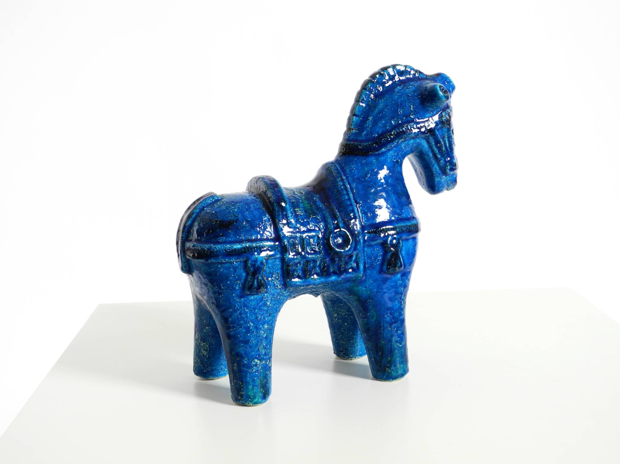 60s ceramic horse from the Rimini Blue collection by Aldo Londi for Bitossi