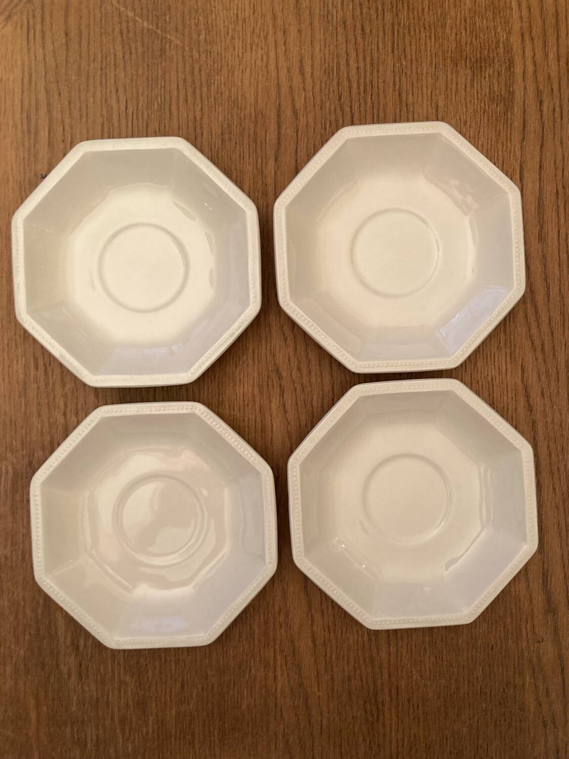 Vintage Johnson Brothers Octagonal White Teacup and Saucer Made in England