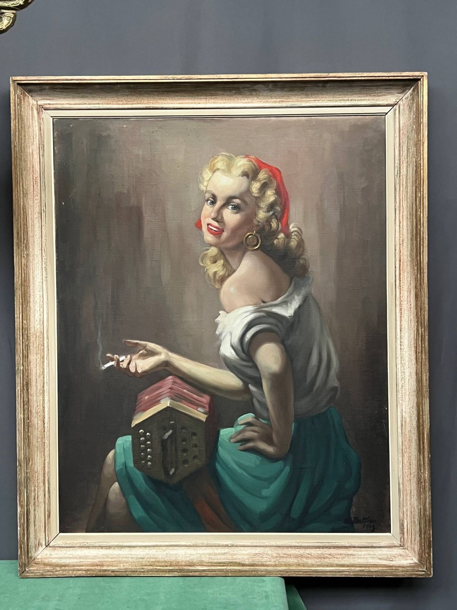 Portrait d'une fille. Huile sur toile.