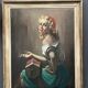 Portrait d'une fille. Huile sur toile.