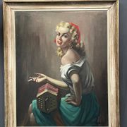 Portrait d'une fille. Huile sur toile.