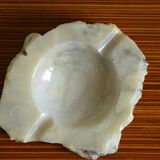 White and grey alabaster ashtray
