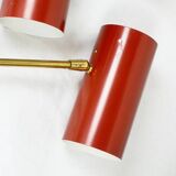 Cylindrical wall lights in Austrian red brass from the mid-century by J.T. Kalmar.
