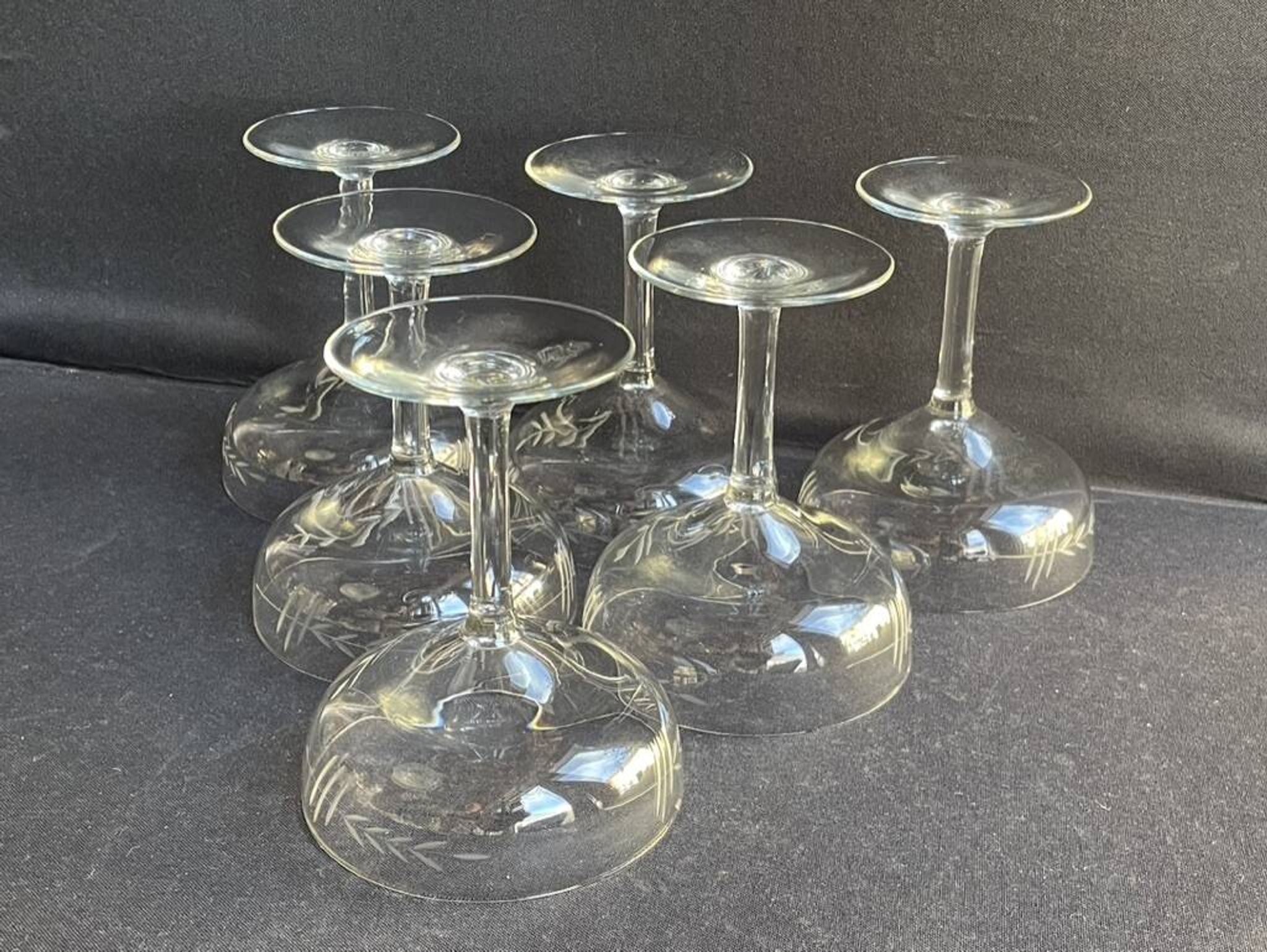 6 Coupes à champagne – Cristal taillé