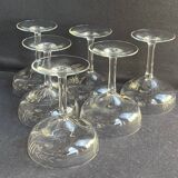 6 Champagne glasses – Cut crystal