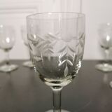 Set of 6 engraved crystal glasses
