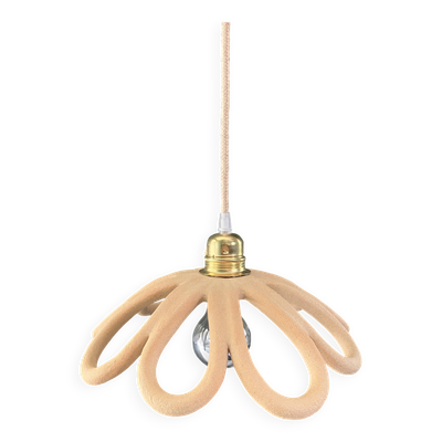 Suspension en céramique fleur en grès - artisanat français