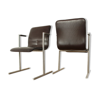 60 set of two dining chairs chair vintage modernizm Rudi Verelst style