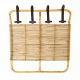 Italian rattan coat rack, 1960s