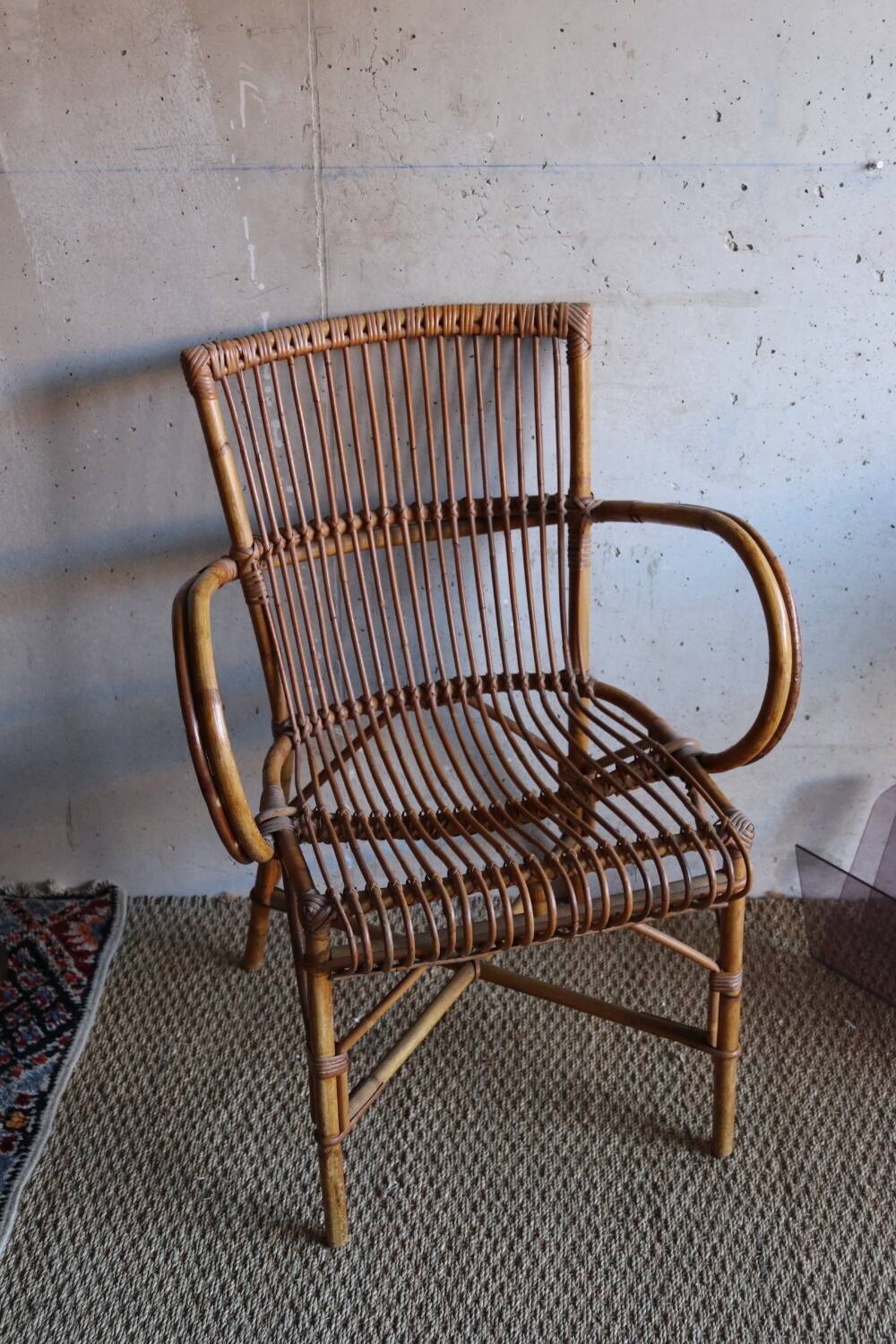 Vintage rattan armchair
