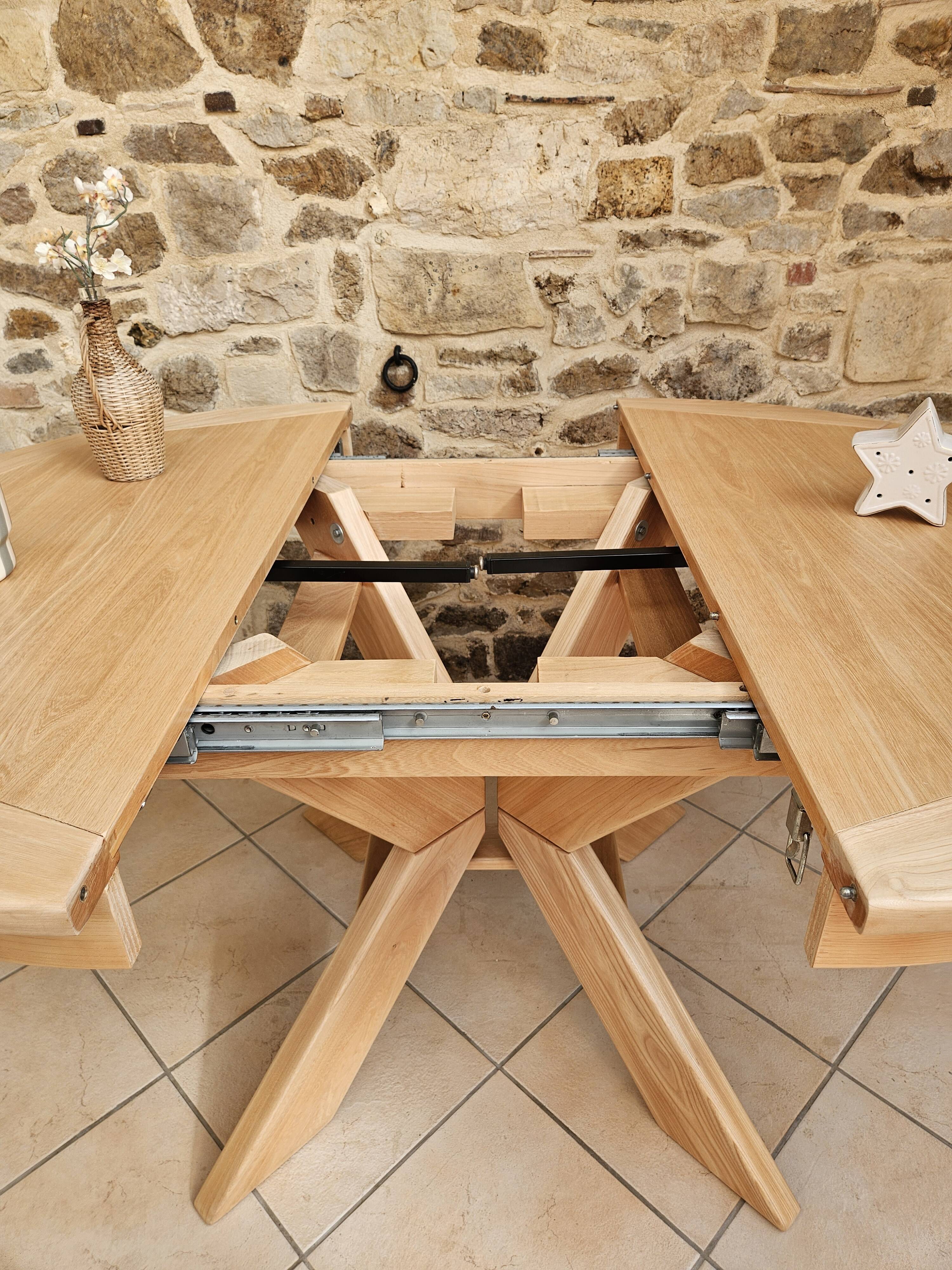 Table ronde orme style Pierre Chapo