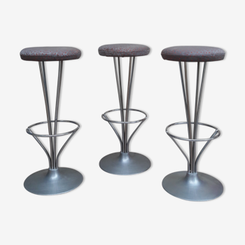 Set de 3 tabourets de bar par Piet Hein pour Fritz Hansen design 1970