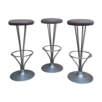Set de 3 tabourets de bar par Piet Hein pour Fritz Hansen design 1970