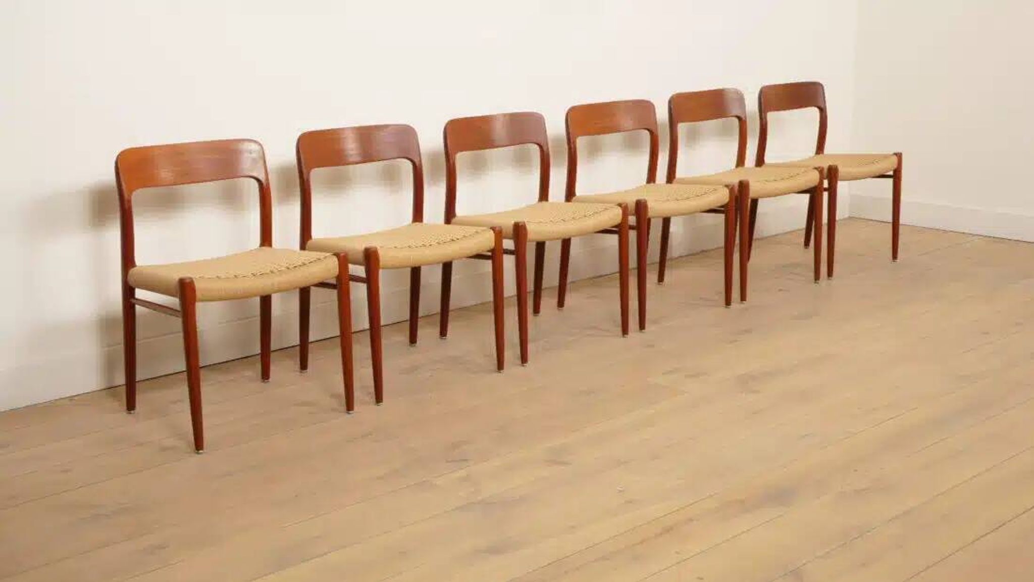 6 x vintage dining chairs | Niels Otto Møller | Model 75 | Teak