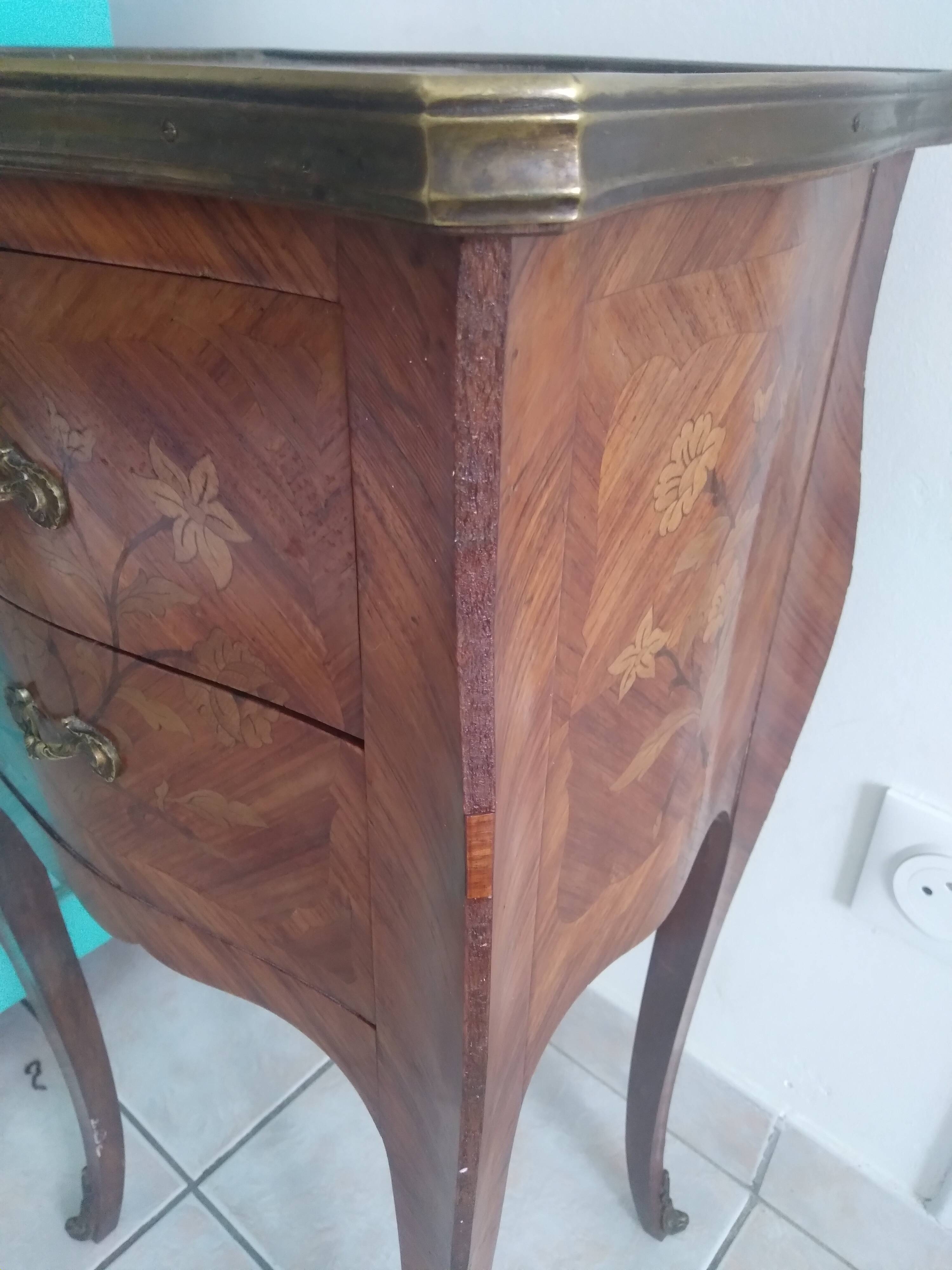 Louis XV marquetry bedside table