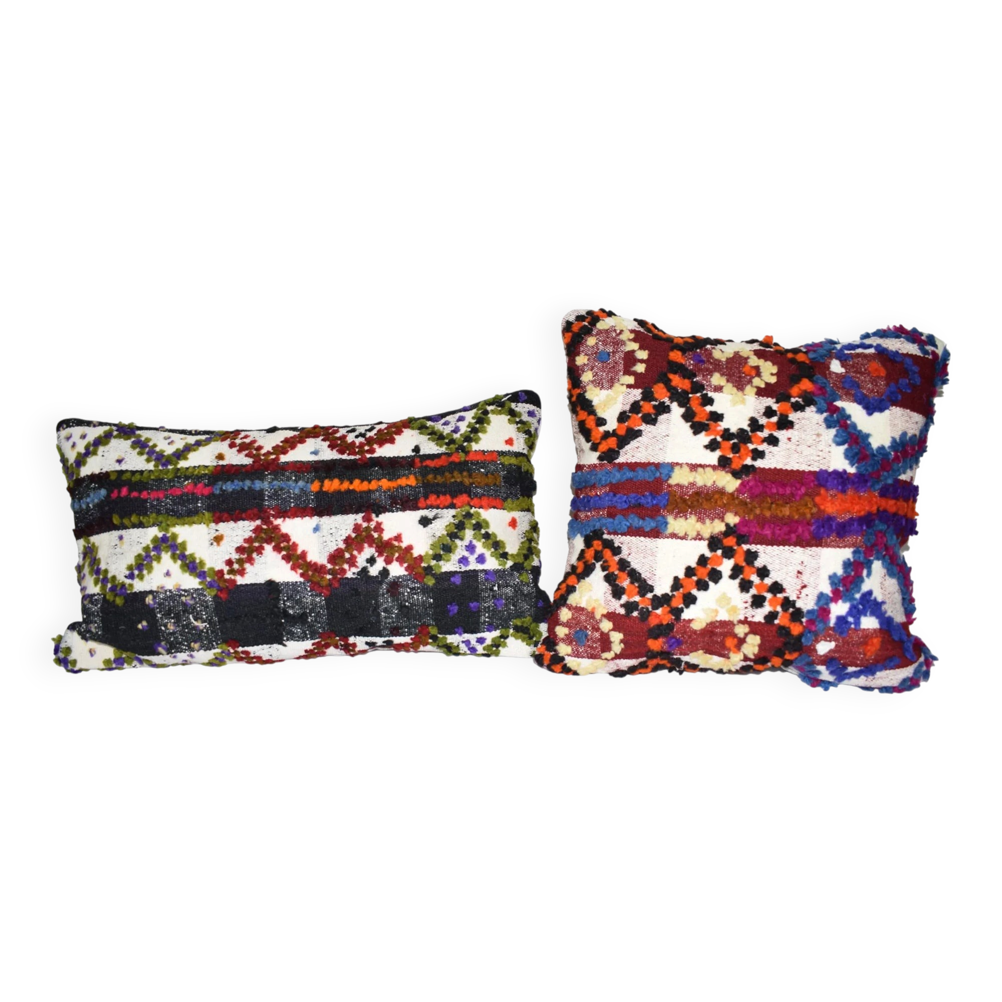 Set of 2 vintage kilim cushion covers 41x41 cm